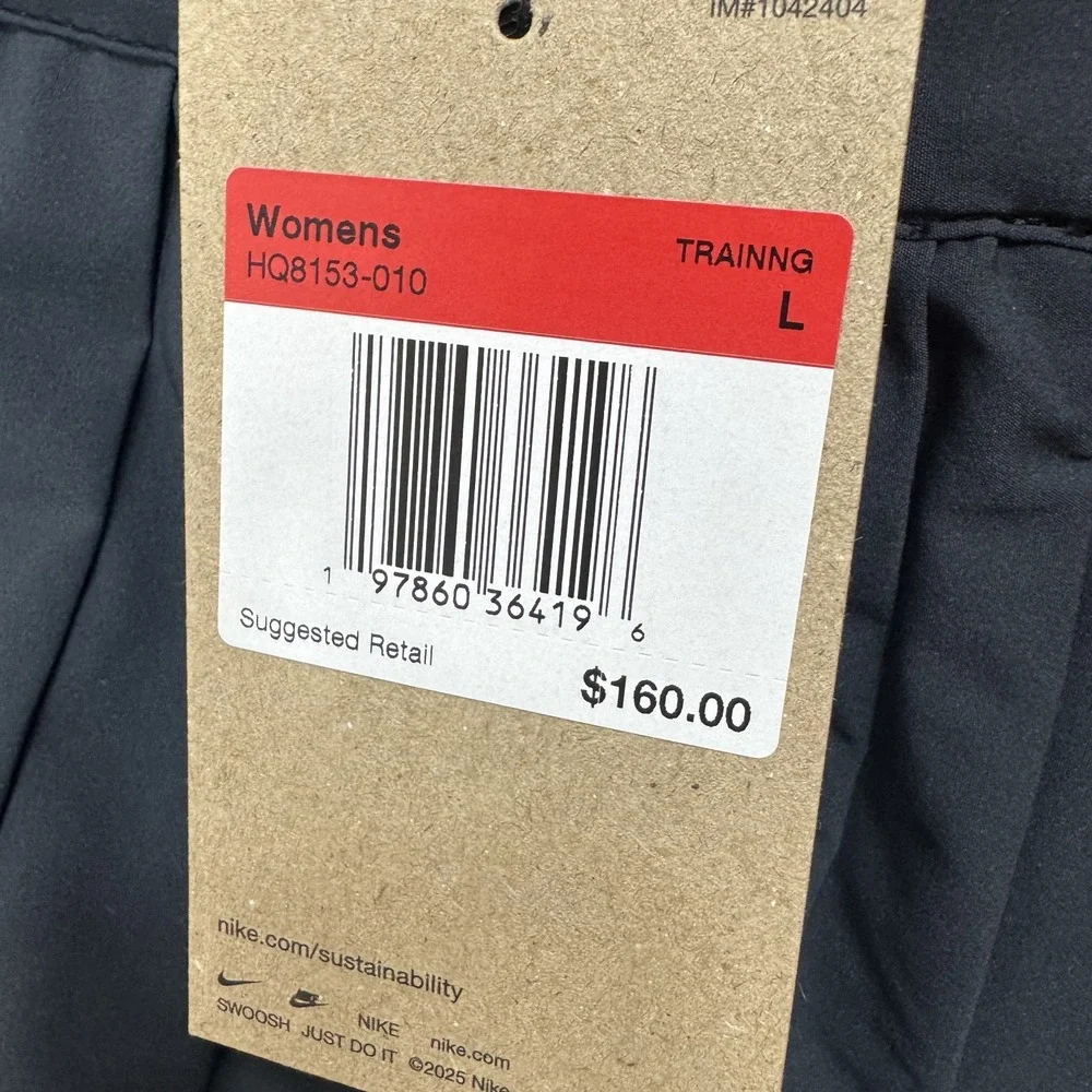Nike 24.7 PerfectStretch Pleated Skirt Womens Large Black HQ8153 010 $160
